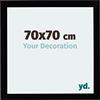 yd. Your Decoration - Cornice 70x70 cm - Nero Lucente - Decorativa Parete in Legno con Vetro in acryl - Antiriflesso - 70x70 Cornice - Mura