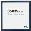 yd. Your Decoration - Cornice 35x35 cm - Blu Scuro Spazzato - Decorativa Parete in Legno con Vetro in acryl - Antiriflesso - 35x35 Cornice - Mura