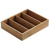 MAQA portaposate da cassetto in Bambù, 4 Scomparti, Marrone (29x27 cm) Porta Posate da Cassetto, Organizer Cassetti Utensili Cucina, Porta Spezie, Porta Cialde Caffè, Porta Mestoli, Accessori Cucina