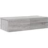 vidaXL Scaffale a Parete con Cassetti Grigio 60x26,5x15 cm Truciolato, mensola da Muro con mobiletto, mobiletto portaoggetti Montato a Muro, unità a Muro sospesa