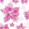 WILLBOND 36 fiori finti a forma di stella di Natale glitterati, decorazioni natalizie, matrimoni, albero di Natale, Capodanno, ornamenti (rosa)