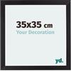 yd. Your Decoration - Cornice 35x35 cm - Grana Di Legno Nero - Decorativa Parete in Legno con Vetro in acryl - Antiriflesso - 35x35 Cornice - Mura