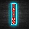 HFHungkeong Insegna al Neon per Tatuaggi a LED Dimmerabile in Acrilico Blu Ghiaccio per Salone di Tatuaggi, Studio, Negozio, Regalo per Tatuaggi per Amici, 40x15CM(Blu ghiaccio+Rosso)