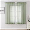 Chyhomenyc Tende trasparenti verdi salvia lunghe 114 cm, 2 pannelli, corte in voile con tasca per asta, tende per sala da pranzo, piccole finestre, bagno, soggiorno, camera da letto, 107 x 114 cm