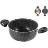 Home Casseruola Due Manici Antiaderente Stone Cm26 Pentole E Preparazione Cucina, Antracite, 26 cm
