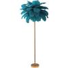 CUPKEE Lampada da Terra in Piuma di Struzzo da 63 Pollici, Lampada da Comodino da Divano, Elegante Lampada Romantica in Piuma, per Bedroom Living Room Dresser,Blu