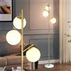 KlkrzJwy Lampada Da Terra A 3 Globi Mid Century Modern 165CM Lampada Da Terra In Vetro Smerigliato E27 Dimmerabile Con Base In Marmo Alta Dorata Per Soggiorno Camera Da Letto