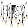 Mengjay Lampadario a Sospensione Vintage Industriale,Creativo Lampadario a Forma di Ragno DIY Lampada a Sospensione Classico,Plafoniera da Soffitto E27 per Camera da Letto Soggiorno (14 teste(200cm))