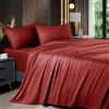 Shilucheng Set di lenzuola rinfrescanti e traspiranti in bambù, per letto matrimoniale, 1800 fili, super morbide come la seta, con tasca profonda 40 cm, lavabili in lavatrice, 4 pezzi (queen size