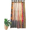 Rajbhoomi Handicrafts Indian Old Sari - Tenda multicolore per porte e finestre, in seta, motivo: sari hippie 84 inches Long