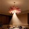 AstrizLamp Lampadario Piume, φ-100cm Colore Pasta Fagioli Paralume 4500K Faretto, Moderno LED Plafoniera Naturali Lampadario a Piume per Soggiorno Camera da Letto Ristorante Creativa Illuminazione