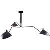 Zozmy Plafoniera Stile Country Lampada Industriale Vintage Retrò Creativo 3 Fiamme Orientabile Braccio Lungo Lampada da Soffitto Metallo Girevole Nero Paralume E27*3 Luci del Soggiorno,C
