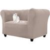 HonunGron Copridivano Chesterfield Elasticizzato in Jacquard, Copri Divano 1 2 3 Posti con Braccioli per Soggiorno, Antiscivolo, Morbido, Protezione per Mobili e Divani Curvi (Cachi,1 Posto)