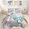 Loussiesd Trapunta con giraffa per letto 230x220cm motivo giraffa e simpatici animali trapuntati set letto per cameretta dei bambini in morbida microfibra per ragazze e ragazzi giraffa in piumino con 2 federe