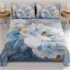PETTI Artigiani Italiani - Copriletto Matrimoniale Estivo 260x270cm 100 g/m² Double Face, Trapuntino Matrimoniale Primaverile, Trapunta Leggera, Floreale 13, 100% Made in Italy