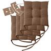 Il Tuo Artigiano Design Set 4 o 6 Cuscini per Sedie da Cucina Made in Italy - Cuscini Sedie Cucina set da 6 40x40 cm spessore 6 cm - Imbottiture in Spugna e Soffice acrilico (4, Marrone)