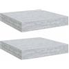 vidaXL Mensole a Muro 2 pz Grigio Cemento 23x23,5x3,8 cm in MDF