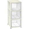 Tontarelli Cassettiera modulare a 3 cassetti Alti Cover Line, 26,8x37x63,1cm, Colore Trasparente e Panna