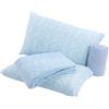 Viterbo Biancheria Coordinato Lenzuola Completo Letto Matrimoniale In Morbido Pile A Fantasia Kenia (6127) (Zig Zag Celeste)