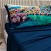 PETTI Artigiani Italiani - Lenzuola in Cotone con Federe in Stampa Digitale, Lenzuolo Una Piazza e Mezza Francese, Completo Letto Fantasia Sicilia Blu Notte, 100% Made in Italy