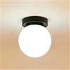 LWOMAN Apparecchio di illuminazione da incasso nordico con plafoniera in vetro a sfera bianca Lampada da soffitto semplice e moderna for camera da letto, soggiorno, sala da pranzo, corridoio ( Color : Black