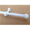 MadeInNature Bastone per tende in legno, diametro 28 mm, kit asta per tende completo con punte e staffe, lunghezza e colori a scelta (bianco, punta a sfera, lunghezza 1,30 m)