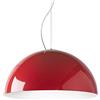 L+ Lampadario a Sospensione Bicolore Mezza Sfera in Metallo - Diametro 60cm - Made in Italy - Attacco E27 - Design Elegante per Cucina, Soggiorno e Sala da Pranzo (Rosso/Bianco)