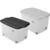 Sicignano Casalinghi Ingrosso Casalinghi Sicignano | Contenitore Organizer Storage Box Scatola Multiuso con Coperchio Colori Assortiti, Plastica Trasparente, Impilabile, Rettangolare - Soggiorno Camera da Letto Vestiti (55 lt, 2)