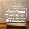 Generic Lampada led personalizzata, Luce notturna decorativa, Lampada notturna a led, base in legno e cavo usb. IDEA REGALO, MAMMA, Papà, NONNA,NONNI, (SEI STRAORDINARIA)