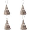Fenghuangwu Set di 4 eleganti pompon in poliestere per decorazione di mobili e casa (kaki)