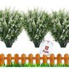 HBell 12 confezioni di fiori artificiali per esterni, resistenti ai raggi UV, finto bosso, in plastica sintetica per interni ed esterni, piante da appendere, giardino, fattoria, decorazione (bianco)
