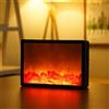 Ulalaza Piccola Lanterna Accogliente per caminetto Tronco Realistico Tradizionale a Legna Effetto Fiamma a Fiamma Lampada da Tavolo a LED in Stile Carbone di Legna per Uso Interno ed Esterno