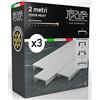 Eurocali Copertura per Profilo alluminio per Strisce LED MEDUSAFLEX mod. Andromeda 2 Metri - Milky - Made in Italy in Policarbonato stabilizzato UV e certificata UL94HB - Pacco da 3 (6m)