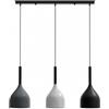 LEDSone Moderno Semplice Tre Vie Legno Lampada A Sospensione Metallo Rettangolare 50cm Lampada Da Soffitto Appeso Apparecchio per Ristorante, Ufficio e Sala da Pranz (Black & White & Grey)