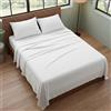 Generico Completo Letto Una Piazza e Mezza (130x200) Lenzuola in Microfibra Anallergica, Manifattura Made in Italy, Set Completo 4 Pezzi con 1 Federa Cuscino Inclusa, Bed Sheets (Bianco)