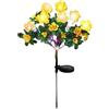 Frilla Luci Solari da Giardino a Forma di Fiore - Altezza 65 cm, Impermeabili IP65, Luce Calda Automatica, Senza Fili, Ricarica Solare, Ideali per Esterni | ROSILUME