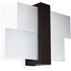 SOLLUX lighting Feniks 1 Lampada da parete | Elegante alloggiamento in legno + combinazione di paralume in vetro | Lampadina E27 sostituibile, 1 x 60 W | Wengé, 43 x 12 x 30 cm