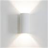 ISYLUCE APPLIQUE LAMPADA DA PARETE TUBOLARE LUCE BIEMISSIONE GESSO BIANCO VERNICIABILE CERTIFICAZIONE ELETTRICA ITALIANA