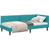 vidaXL Cornice del Letto ad Angolo Turchese 80 cm x 200 cm Velluto, Camera Moderna, lettiera Elegante, Design Compatto, Divano Letto in Velluto, Multi-Funzionale, da Interno