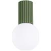 SOLLUX lighting Lampada da Soffitto - Lampadario in Alluminio e Vetro -1 Paralume - Lampadina LED - Verde Oliva Halo