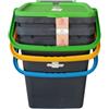 Ecoplast | Tris di Pattumiere per Raccolta Differenziata 35 Lt, Colori Assortiti Giallo/Verde/Blu, 43x36x43,5, Made in Italy