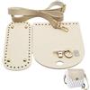 CALFOVERA 3 pz Fai da Te Borse Maglia Uncinetto Set Tracolla Regolabile in Pelle PU Patta Copertura Ovale Zaino Fondo Accessori per Uncinetto Fai da Te Borsa Borsa Zaino Borsa A Tracolla Beige