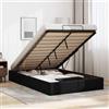 IKAYAA Letto Singolo 120x190 con Contenitore Letto Idraulico con Rete a Doghe e Telaio-Nero-120 x 190 cm