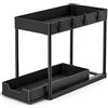 Frilla Organizer Sottolavello Cucina 2 Livelli Estraibile 21 x 40 x 36 cm, Salvaspazio con Cassetto Scorrevole, Ripiani Regolabili e Ganci | SINKNOVA