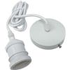 VR VETRINEINRETE Vetrineinrete® Portalampada a sospensione cavo in corda 2 metri vintage lampada da soffitto retrò per lampadine E27 vari colori (Bianco)