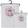 Generico Set 2 Asciugamani Bagno Personalizzati 100% cotone Made in Italy Asciugamano Viso e Ospite Bianco Con Stampa Personalizzata Idea Regalo Bagno Doccia Biancheria Casa Bambina Bebè Con Nome e Unicorno