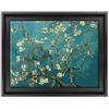 ConKrea - Quadro su Tela Canvas INTELAIATO - con Cornice - Ramo di MANDORLO Fiorito per Van Gogh - 30x40cm - Stile Contemporaneo Nero - (cod.296)