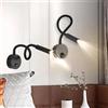 TZSMUM Lettura Luce da Parete con Interruttore LED 2W Lampada da Parete 3000K/4000K/6000K Applique da Parete 360° Regolabile Lampada Collo Oca Flessibile Faretto da Lettura (Nero Luce Neutra,2 Pezzi)
