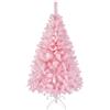 Yaheetech Albero di Natale 124 cm Artificiale Folto Alberi Effetto Realistico con Supporto in Metallo Pieghevole Portatile Decorazione Natalizia per Casa Negozio Rosa