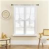 ele ELEOPTION Tenda a pacchetto con legatura trasparente, in voile, per camera da letto, soggiorno, cucina, piccola finestra (bianco, 60 x 120 cm)
